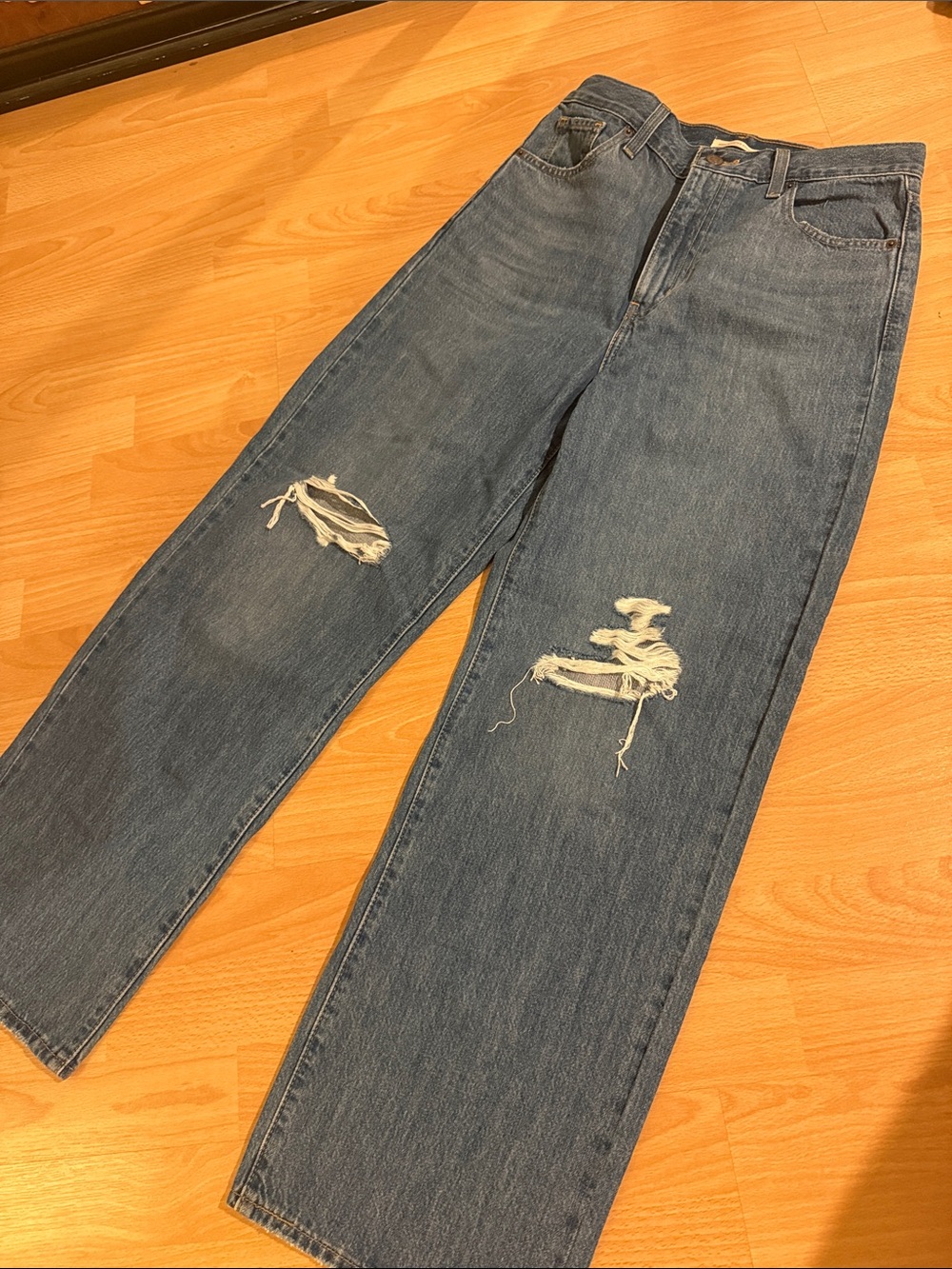 Women’s Levi’s Distressed Straight-Leg Jeans - Blue